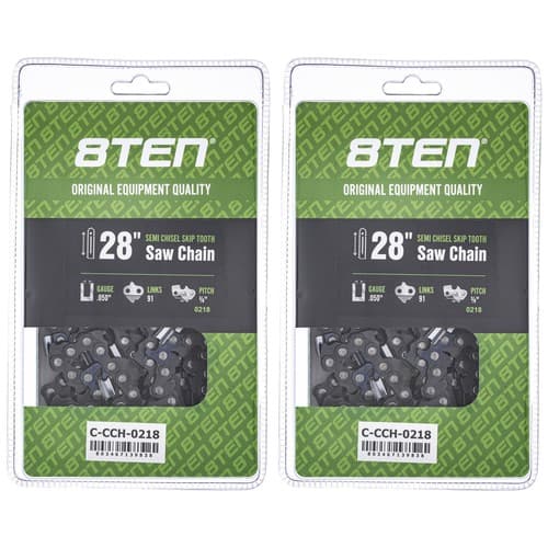 Semi Chisel Skip Tooth Chainsaw Chain 28 Inch .050 3/8 91DL for Stihl 2 Pack