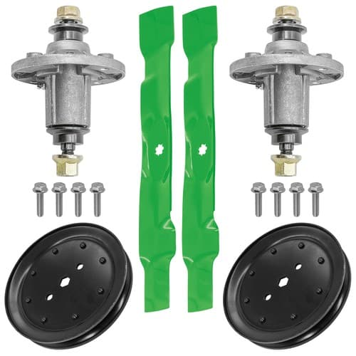 Spindle & Blade w/ Pulley for John Deere X145 X127 S100 E100 E110 E120 42" 2x