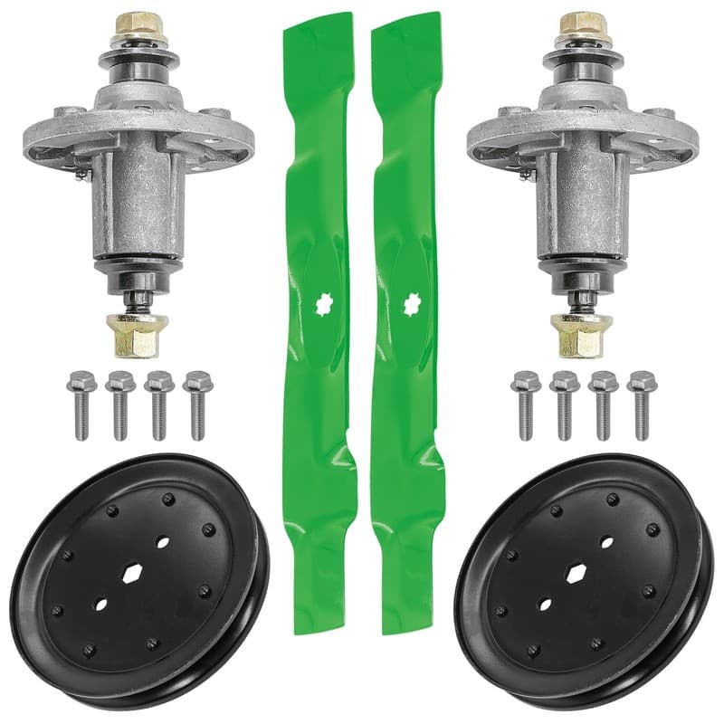 Spindle & Blade w/ Pulley for John Deere X145 X127 S100 E100 E110 E120 42" 2x