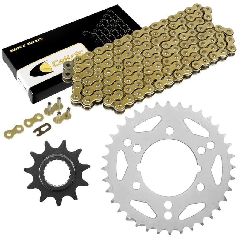 Drive Chain & Sprockets Kit for Polaris Trail Blazer 250 2001 2002 2003 Yellow