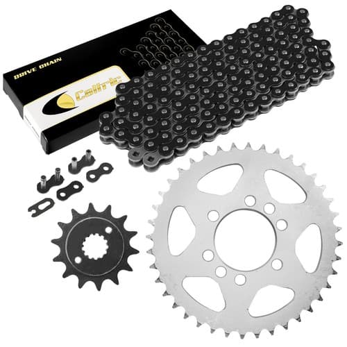 Black Drive Chain And Sprockets Kit for Kawasaki KFX400 KSF400A 2003-2006