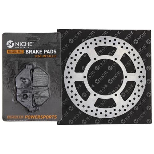 NICHE Rear Right Brake Rotor Pad Kit for Yamaha 3D8-25806-00-00 Semi Metallic