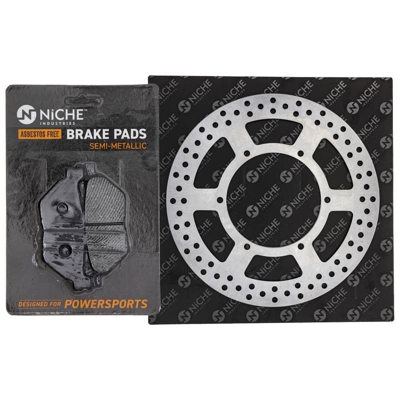 NICHE Rear Right Brake Rotor Pad Kit for Yamaha 3D8-25806-00-00 Semi Metallic