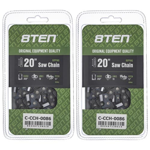 Ripping Chainsaw Chain 20 Inch .050 3/8 70DL for Echo Poulan Jonsered 2 Pack