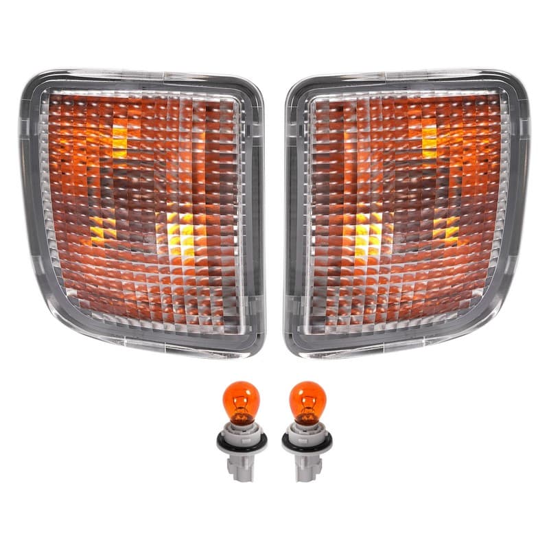 For Toyota Tacoma 1998-2000 Left & Right Bumper Clear Turn Signal Light W/bulbs