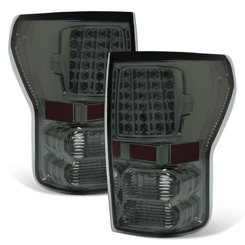 Smoke Chrome Pair LED Tail Lights Brake Lamps For Toyota Tundra Pickup 2007-2013