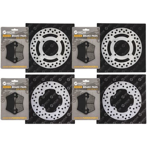NICHE Brake Rotor Pad Kit for Polaris Ranger 425 XP 700 Semi Metallic