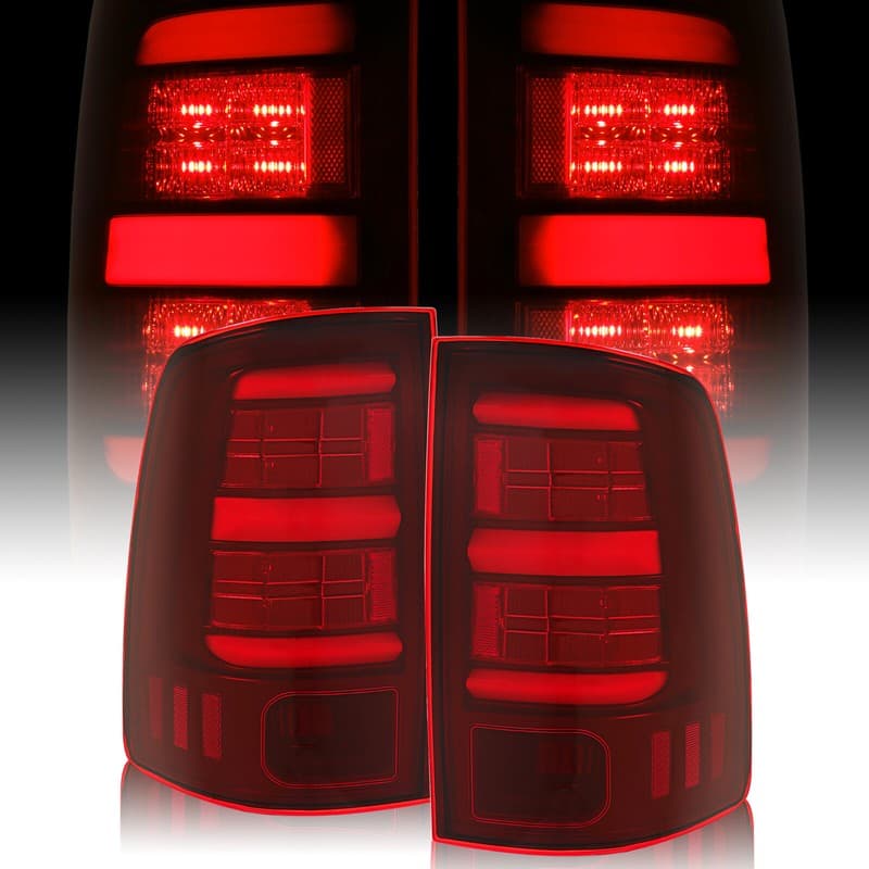 Full LED Tube Tail Lights Brake Lamps Red For Dodge Ram 1500 2500 3500 2009-2018