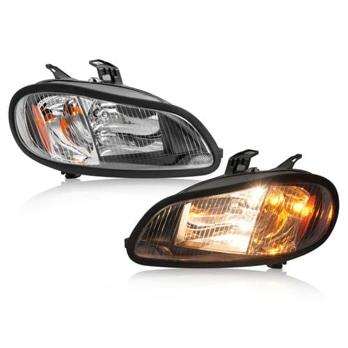 Pair Black Headlights Headlamps For Freightliner Business Class M2 2003 04-2018