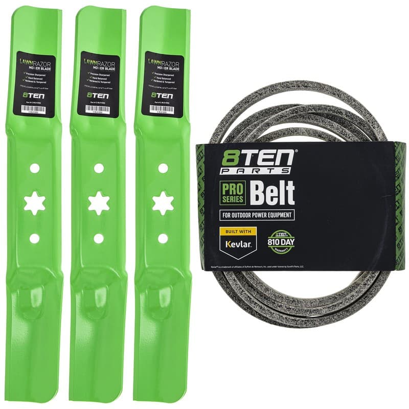 Mower Blades & Deck Belt Kit for Cub Cadet EFI XT1-LT50 XT1-GT50 KH XT2-LX50