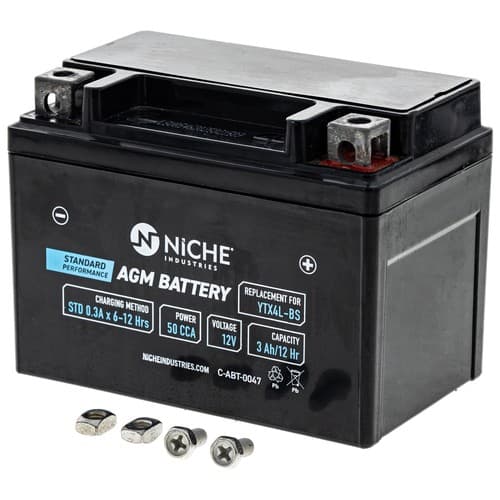 NICHE AGM Battery YTX4L-BS for Honda Kawasaki Yamaha Husqvarna KTM Motorcycle