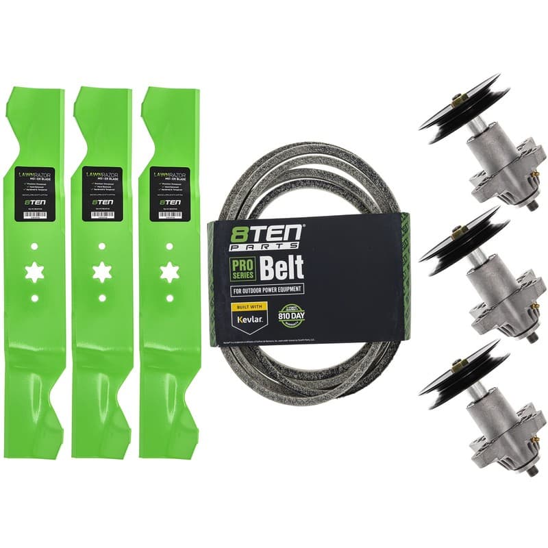 8TEN Spindle Blade Belt Kit for White Outdoor ZT-54 ZT54 942-0677B 918-04608A