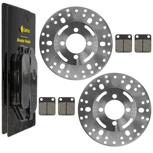 2xFront L/R Brake Disc with Brake Pads for Yamaha Big Bear 400 2x4 4x4 2001-2006
