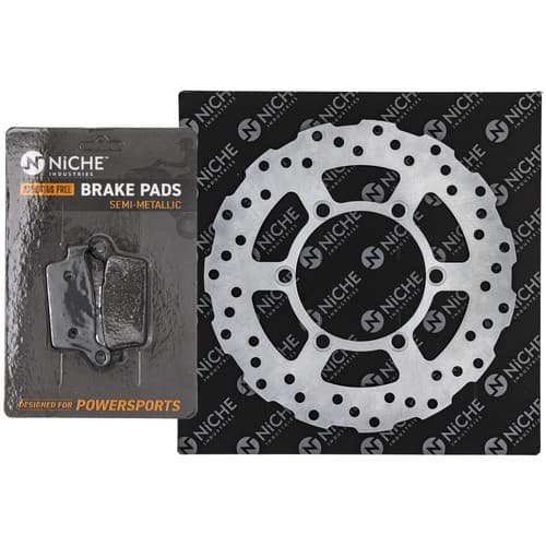 NICHE Rear Brake Rotor Pad Kit for Kawasaki KLX250 43082-1173 Semi Metallic