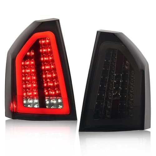 LED DRL Smoked Tail Lights Brake Lamps For Chrysler 300 300C 08 09 10 LH & RH