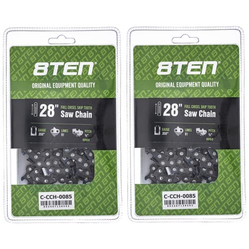 Full Chisel Skip Tooth Chainsaw Chain 28 Inch .050 3/8 91DL for Stihl 2 Pack