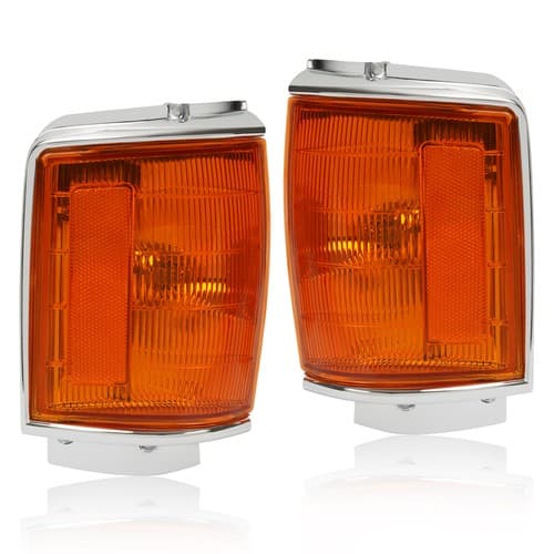 Chrome/Yellow Corner Lights W/Bulbs Left & Right For Toyota 4Runner Pickup 84-86