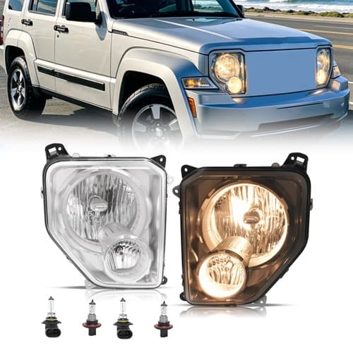 Headlights For Jeep Liberty 2008-2012 Driver&Passenger Side With Fog Lights