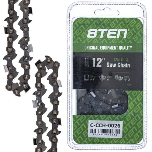 Chainsaw Chain for 12 Inch Bar .043 Gauge 3/8 Pitch 44DL Echo Husqvarna Stihl
