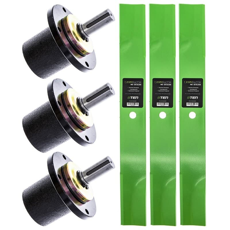 8TEN Spindle High Lift Blade Kit for Wright 61 Inch Cut Deck Stander ZK 61 ZK2