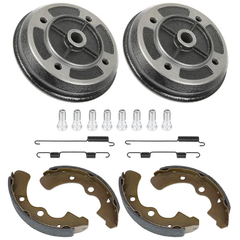 2 Front Brake Drum Hub W/ Shoes for Kawasaki Mule 2510 KAF950A Diesel 2000-2001