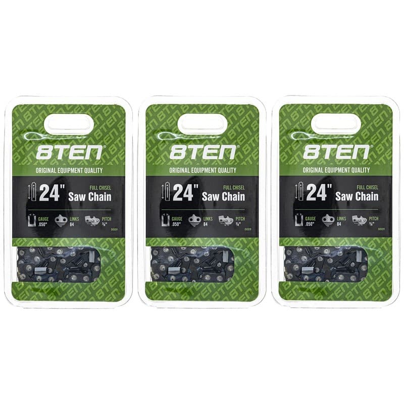 Chainsaw Chain for 24 Inch .050 3/8 84DL Stihl Husqvarna 460 Rancher 3 Pack