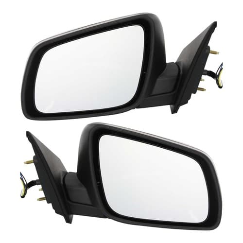 New Mirror Set of 2 Left & Right Side Heated Power Textured Black Lancer Pair
