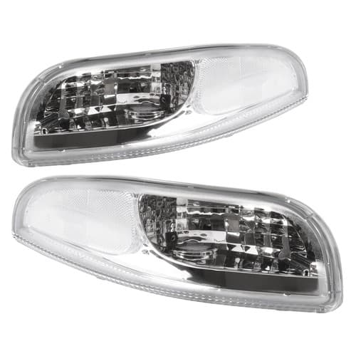 Left & Right For 1997-2004 Chevy Corvette C5 Bumper Signal Light Chrome Housing