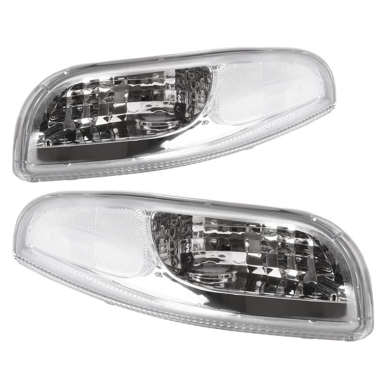 Left & Right For 1997-2004 Chevy Corvette C5 Bumper Signal Light Chrome Housing
