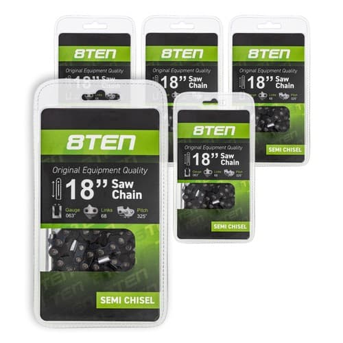 8TEN Chainsaw Chain for Stihl MS210 MS250 18 Inch Bar .063 .325 68DL 5 Pack