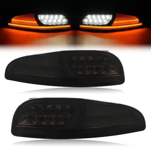 For Chevy Corvette C5 97-04 Smoke Sequential LED Signal Lamp Bumper Corner Light