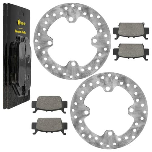 Caltric Rear Brake Discs & Pads For Honda Pioneer 1000-5 SXS1000M5 2016-25