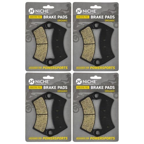 NICHE Brake Pad Set for Polaris 2205949 2203747 Front Rear Organic 4 Pack Ranger