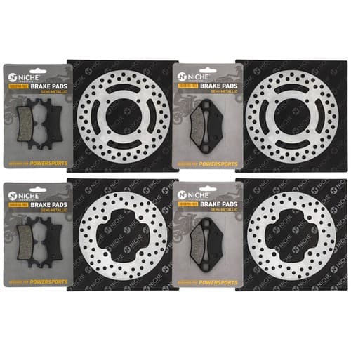 NICHE Brake Rotor Pad Kit for Polaris Scrambler 500 ATV Semi Metallic