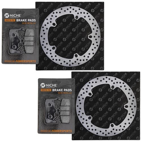 NICHE Front Brake Rotor Pad Kit for BMW 34118548028 34118526566 Semi Metallic