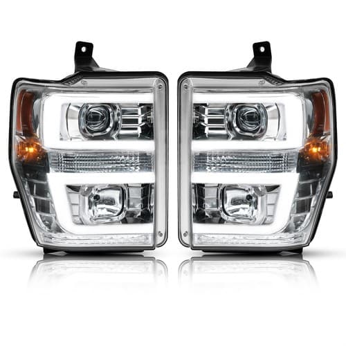 For 2008 2009 2010 Ford F250 F350 F450 F550 LED Projector Headlights Headlamps