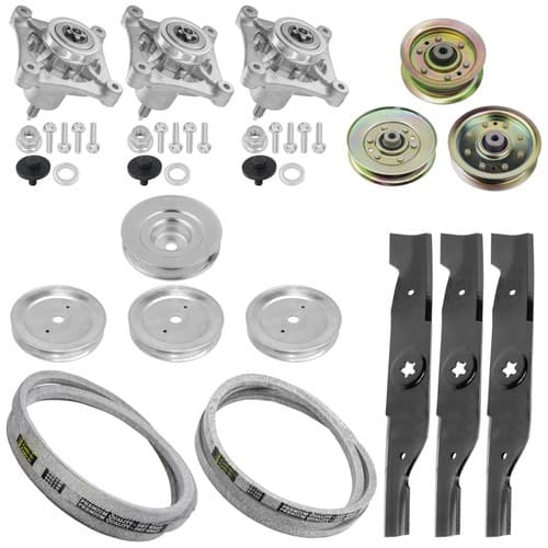 Spindle Blade & Pulley Belt For Husqvarna GTH2248 GTH250 GTH2548 YTH1848 48"