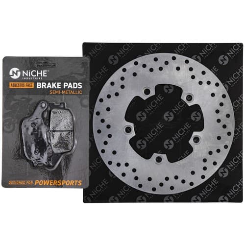 NICHE Rear Right Brake Rotor Pad Kit for Yamaha Semi Metallic 5SL-W0046-00-00