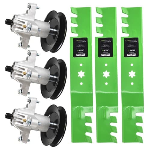Deck Spindles & Toothed Blades Kit for Cub Cadet KW KH RZT-S54 RZTS54 RZTL54