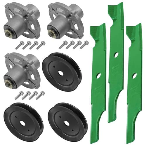 52" Deck Spindles w/ Pulleys & Blades for Craftsman ZTS6000 ZTS7000 Series Mower