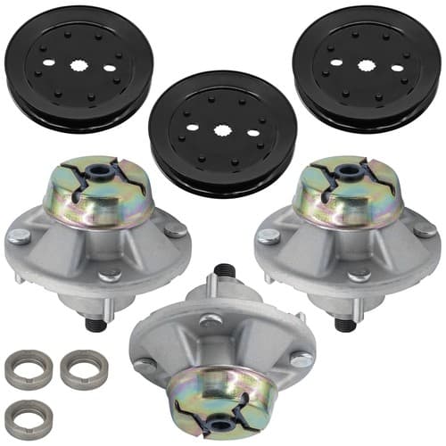 Blade Spindle Assy w/Pulley for John Deere X595 X700 X720 X728 X744 54" 62" / 3x