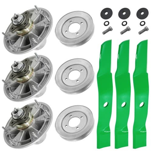 54" Deck Spindles w/ Pulley & Blade kit for John Deere Z920R Z925A Z925M Z930M