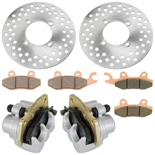 Front Left Right Brake Caliper Disc Pads For Yamaha Rhino 700 YXR700 4X4 2008-13