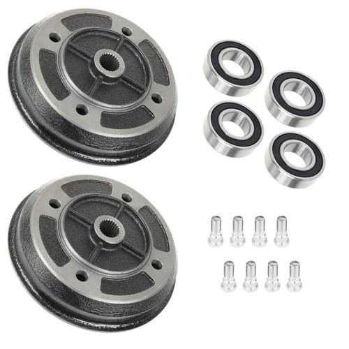 2 Front Brake Drum Hub W/ Bearing Bolt for Kawasaki Mule 2500 KAF620C 1994-2000