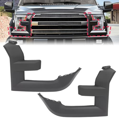 Pair For Ford F150 F-150 2015 2016 2017 Headlight Bezel Molding Trim Black