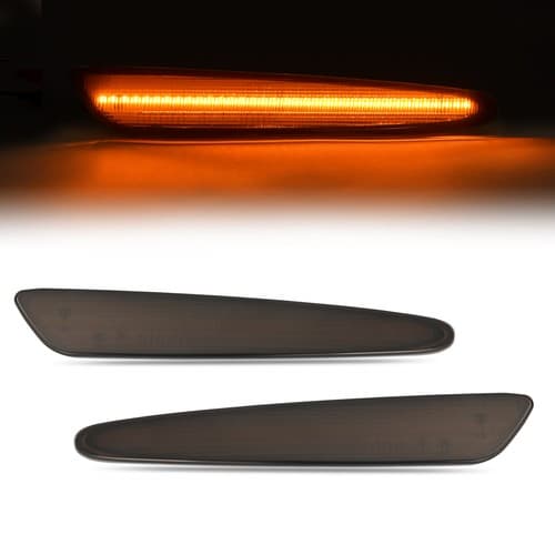 Front Amber Smoked LED Side Marker Signal Lights For Chevy Corvette C6 2005-2013