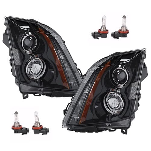 For 2008-2014 2015 Cadillac CTS CT-S Projector Halogen Headlights Assembly LH+RH