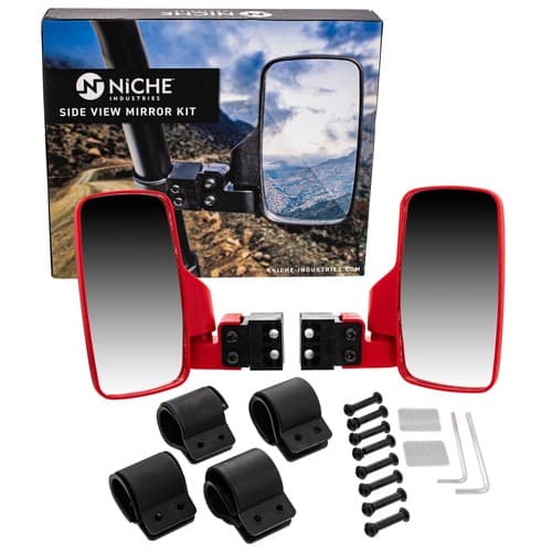 NICHE Side View Mirror Set for Polaris Ranger RZR XP 570 700 800 900 1000 Red