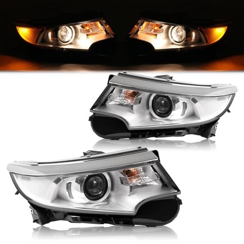 Chrome Projector Headlights For Ford Edge 2011 2012 2013 2014 W/bulbs 5 PLUGS