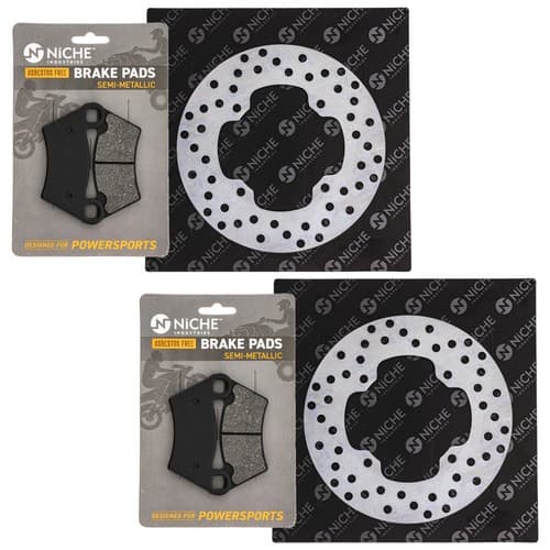 NICHE Rear Brake Rotor Pad Kit for Polaris Ranger 425 Semi Metallic